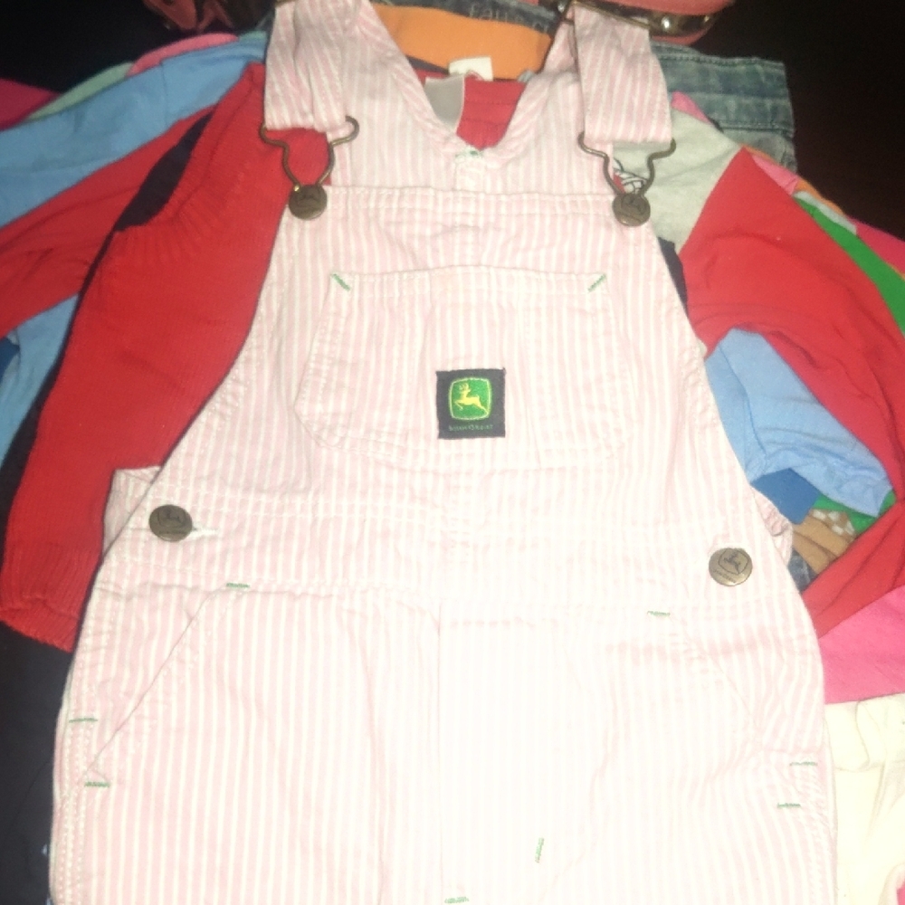 Pink Striped Overalls